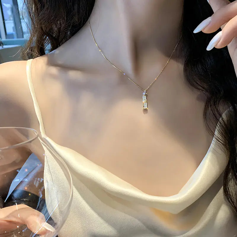 Korean Style Bamboo Pendant Necklace for Women
