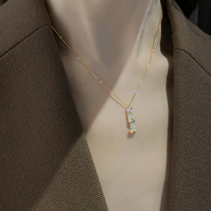 Korean Style Bamboo Pendant Necklace for Women