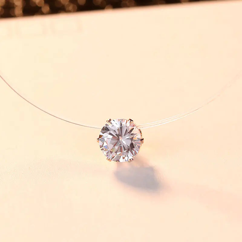 Minimalist Korean Style Zirconia Pendant Necklace