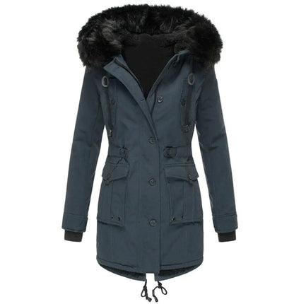 Fleece-Lined Cotton Puffer Coat