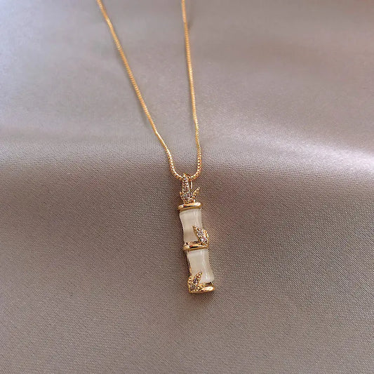 Korean Style Bamboo Pendant Necklace for Women